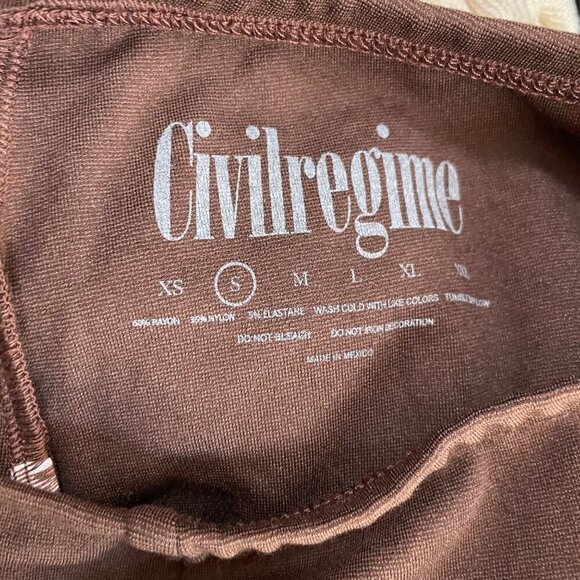 NWT Civil Regime Eternal Bloom Sculpt Flare Leggings Mocha Brown Size S - Picture 8 of 8